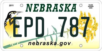 NE license plate EPD787