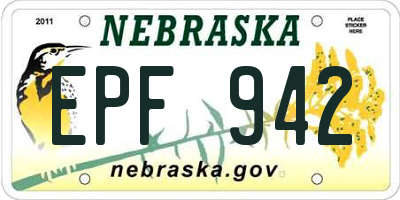 NE license plate EPF942