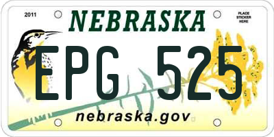 NE license plate EPG525