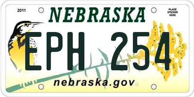 NE license plate EPH254
