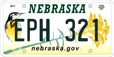 NE license plate EPH321