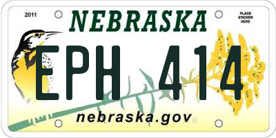 NE license plate EPH414