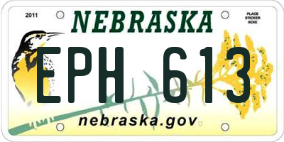 NE license plate EPH613