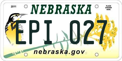 NE license plate EPI027