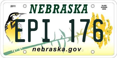 NE license plate EPI176