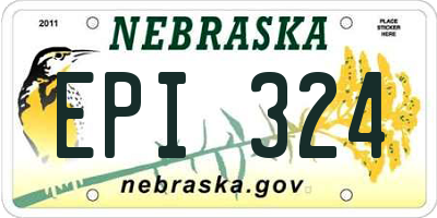 NE license plate EPI324