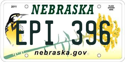 NE license plate EPI396