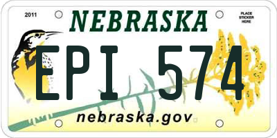 NE license plate EPI574