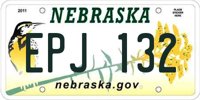 NE license plate EPJ132