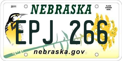 NE license plate EPJ266