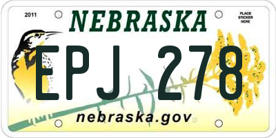 NE license plate EPJ278