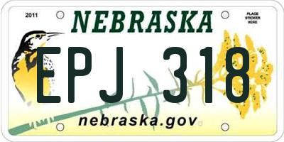 NE license plate EPJ318