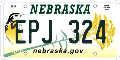 NE license plate EPJ324