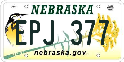 NE license plate EPJ377