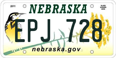 NE license plate EPJ728