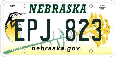 NE license plate EPJ823