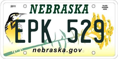 NE license plate EPK529