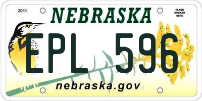 NE license plate EPL596