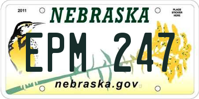 NE license plate EPM247