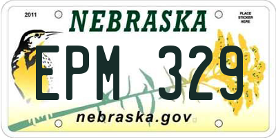 NE license plate EPM329