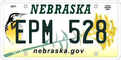 NE license plate EPM528