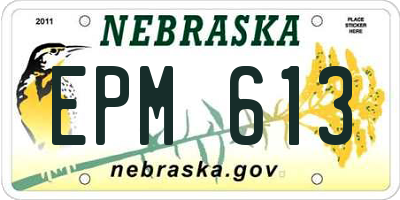 NE license plate EPM613