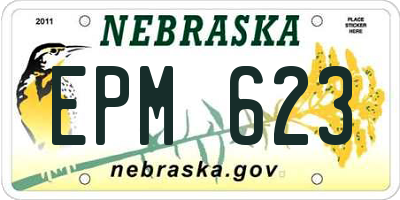 NE license plate EPM623