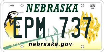 NE license plate EPM737