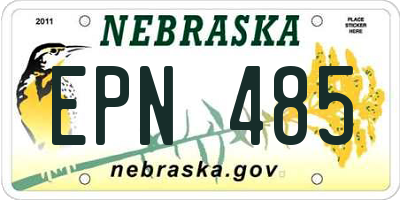 NE license plate EPN485