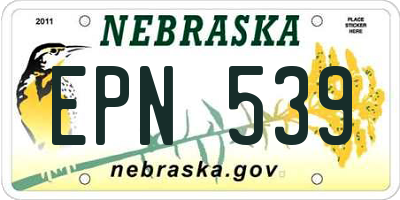 NE license plate EPN539