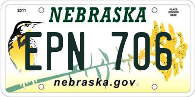 NE license plate EPN706