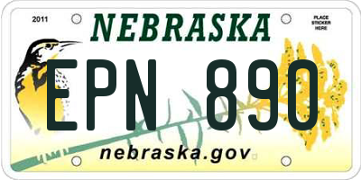 NE license plate EPN890