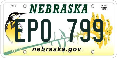 NE license plate EPO799