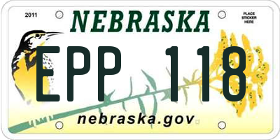 NE license plate EPP118