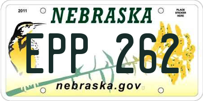 NE license plate EPP262