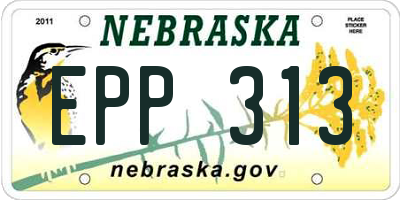 NE license plate EPP313