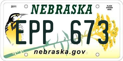 NE license plate EPP673