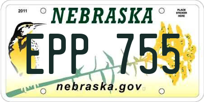NE license plate EPP755