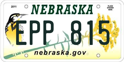 NE license plate EPP815