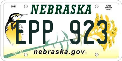 NE license plate EPP923