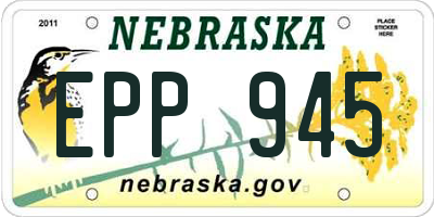 NE license plate EPP945