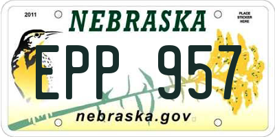 NE license plate EPP957