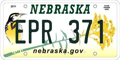 NE license plate EPR371