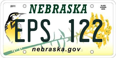 NE license plate EPS122