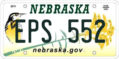 NE license plate EPS552