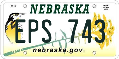 NE license plate EPS743