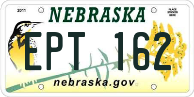 NE license plate EPT162