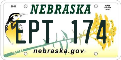 NE license plate EPT174