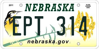 NE license plate EPT314