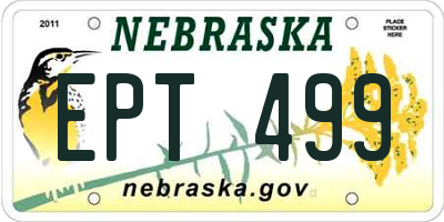 NE license plate EPT499